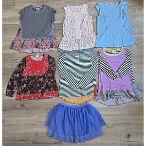 Matilda Jane Girls 435  Size 12 Tunic Top Dress  Ruffles Floral Lot Of 7